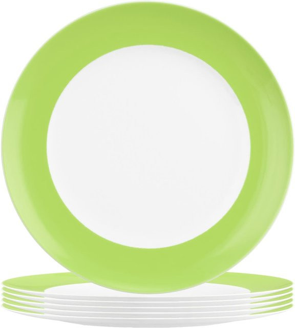 Seltmann Weiden Frühstücksteller Liberty Pure Colors Grün aus Steinzeug 6er Set Durchmesser: 22,5 cm - Bild 1