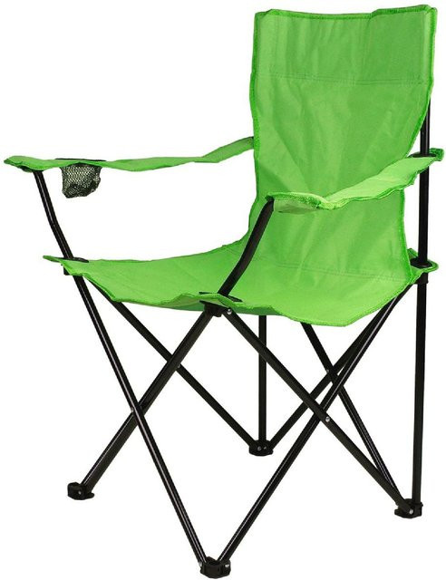 VCM Faltstuhl Campingstuhl und Angelstuhl in Hellgrün mit Armlehnen und Getränkehalter, H x B x T: 90 x 47 x 47 cm - Bild 1