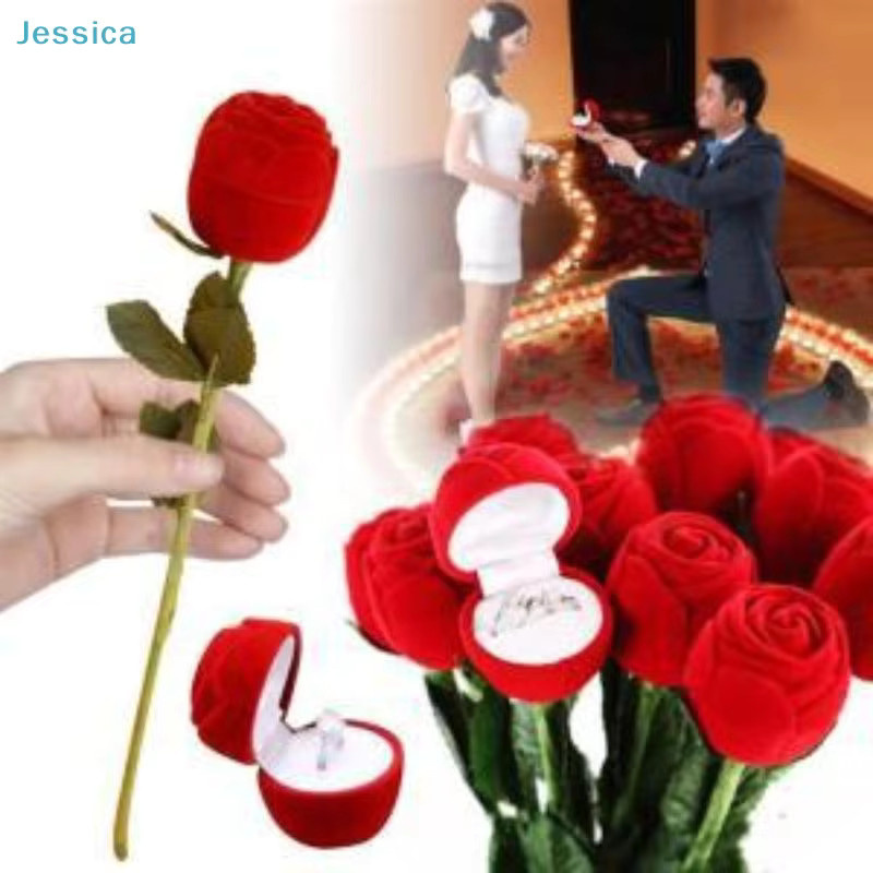 Jessica Ringbox, rote Rosen, Samt-Blumen-Schmuckschatulle - Bild 2