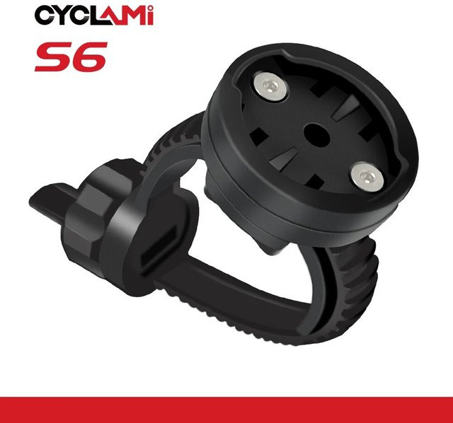 CYCLAMI S6 Fahrrad GPS Computer Halterung mit Lichthalterung in Schwarz, universell und drehbar, passend für Garmin und XOSS - Bild 1