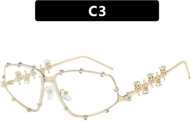 Yiran Brille Cat-Eye, Metall, Vollrand, Unisex, Gold, Silver - Bild 1