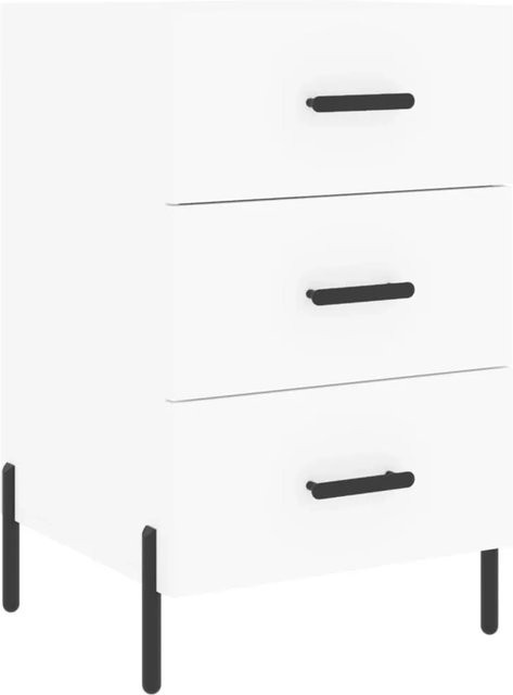 vidaXL Nachttisch Modell 3 in Weiß aus Holzwerkstoff und Eisen, modern für dein Schlafzimmer, B/T/H: 40 x 40 x 66 cm - Bild 1