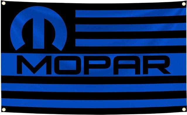 M-Mopars Rennwagen Flagge Wandteppich aus Polyester mit Digitaldruck für Garagenwandkunst und Außen Dekoration von JMG Household Supplies, Breite: 90 cm, Höhe: 150 cm - Bild 1