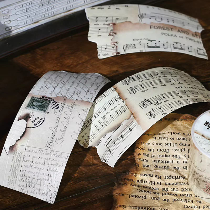 6 Bände Vintage-Papier für DIY-Scrapbook und Dekoration in Grau - Bild 2
