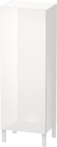 Duravit L-Cube Halbhochschrank in Weiß Hochglanz mit Glastüren, Breite: 50 cm, Tiefe: 36,3 cm, Höhe: 132 cm - Bild 1