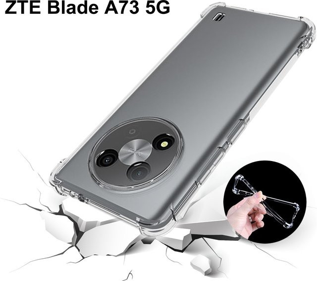 Schutzhülle für ZTE Blade A73 5G 2023 aus transparentem Silikon mit Airbag-Stoßstange und TPU-Rückseite - Bild 1