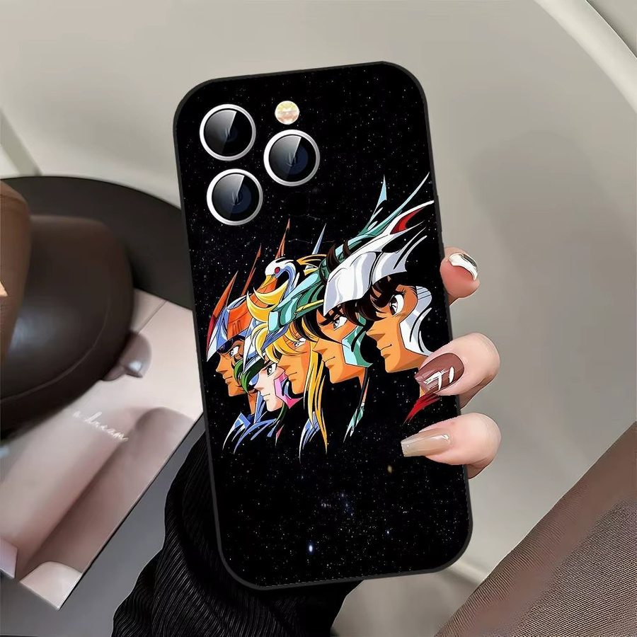 S-Saint S-Seiya Knights Of The Zodiac Handyhülle Schwarz für iPhone 17, 16, 15, 14, 13, 11 Pro Max, Plus, X, XR, XS Max und 13 Mini - Bild 5