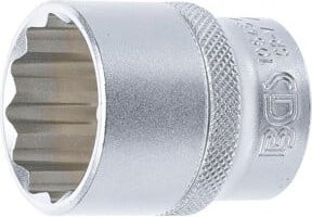 BGS Steckschlüssel-Einsatz Zwölfkant 10645, Antrieb 1/2 Zoll, Schlüsselweite 27 mm, Farbe Silber - Bild 1