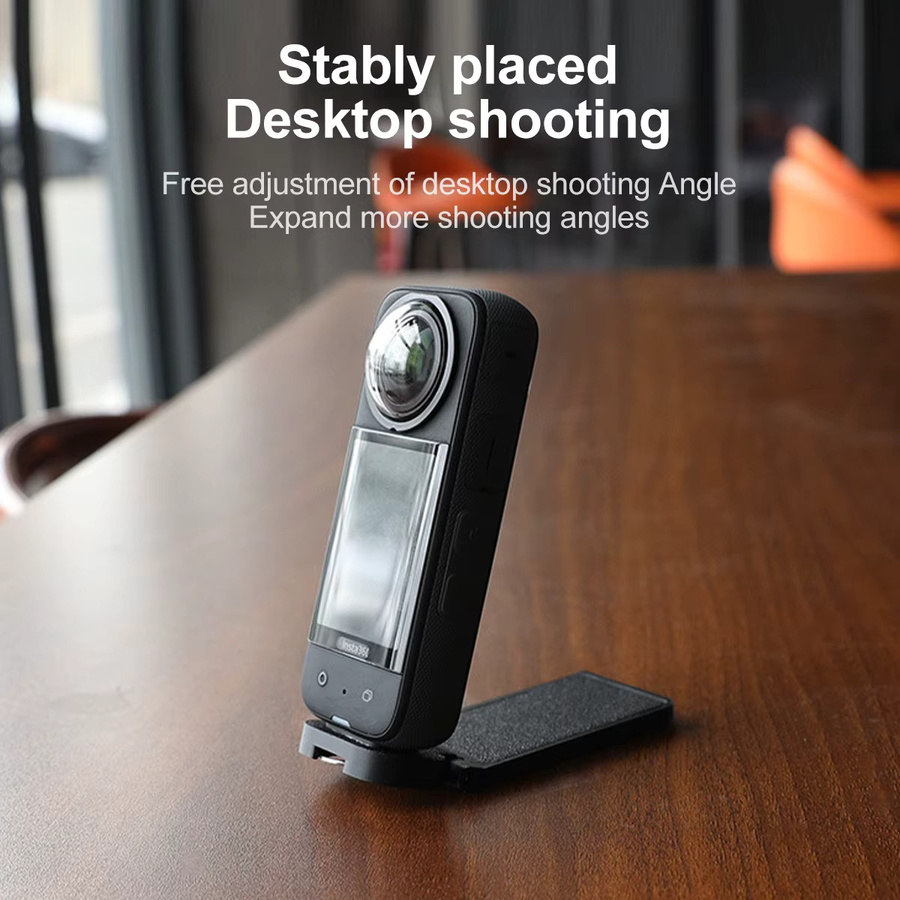FONKEN Magnetische Halterung mit Tabletop Basis Ständer und 1/4 Schraube für Insta360 X5 X4 X3 X GO3 GO 2 und DJI Pocket 3, Schwarz - Bild 2
