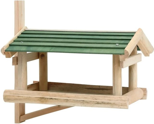 vidaXL Vogelfutterhaus aus Massivholz in Braun, B/T/H: 35 x 29,5 x 21 cm, Wandmontage - Bild 1