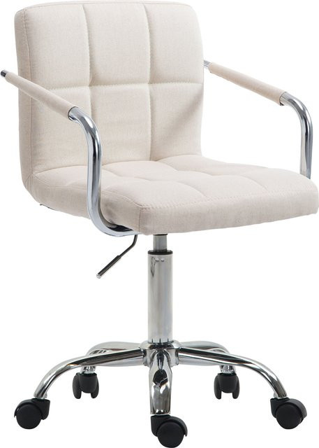 TPFLiving Bürostuhl Luca in Beige aus Stoff mit Armlehnen und Rollen, B/T/H: 52 x 45 x 88 cm, Höhe: 115 cm - Bild 1