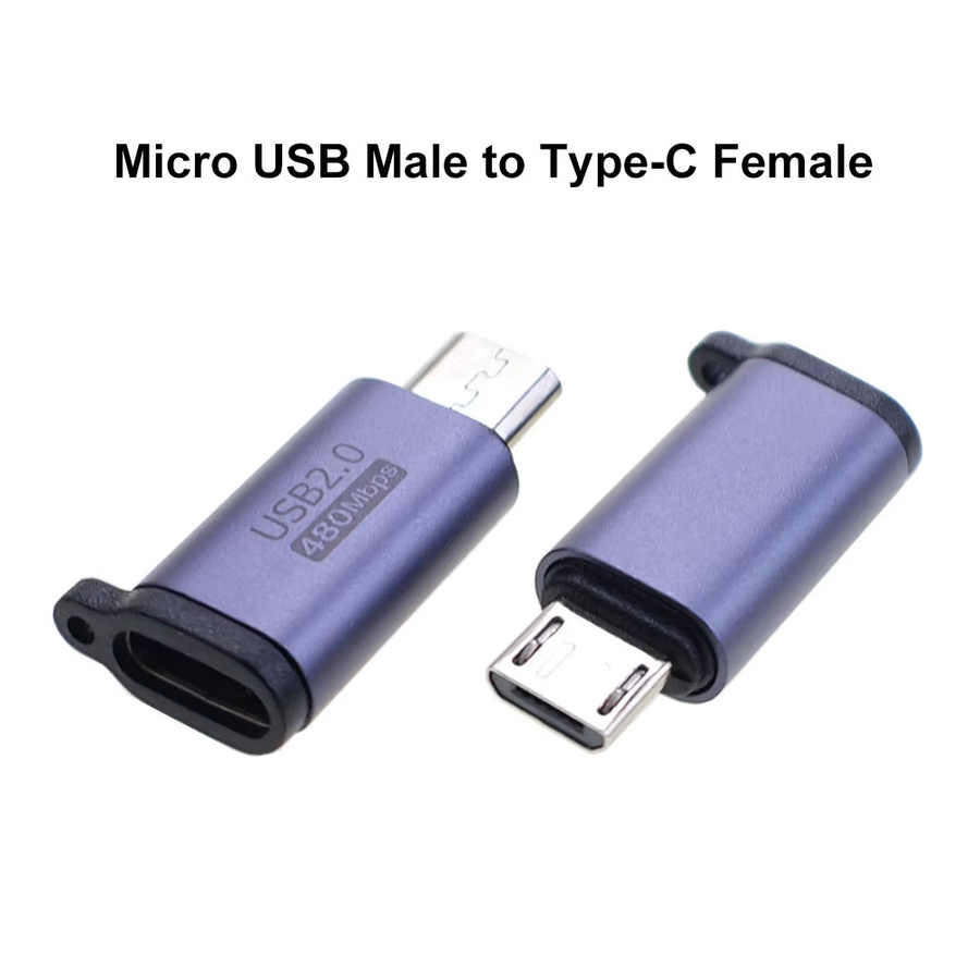 BSN 2er-Set Micro-USB auf USB-C Ladeadapter in Blau für Handy, Tablet und Kamera - Bild 2