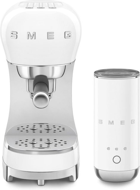 Smeg Siebträgermaschine ECF12WHEU mit Milchaufschäumer MFF02 in Weiß - Bild 1