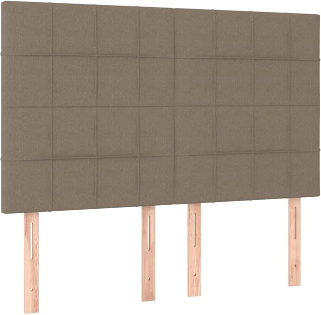 vidaXL LED Kopfteil modern in Taupe mit USB-Ladeport und integrierter Beleuchtung, Breite: 144 cm, Tiefe: 5 cm, Höhe: 118 bis 128 cm - Bild 1