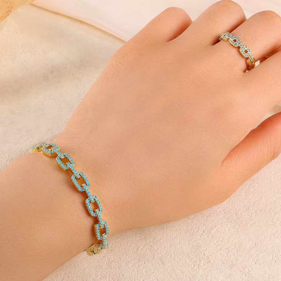 ZAKOL Schmuck-Set, Armband und Ring, Türkis, Zirkonia, Gold, Damen - Bild 2