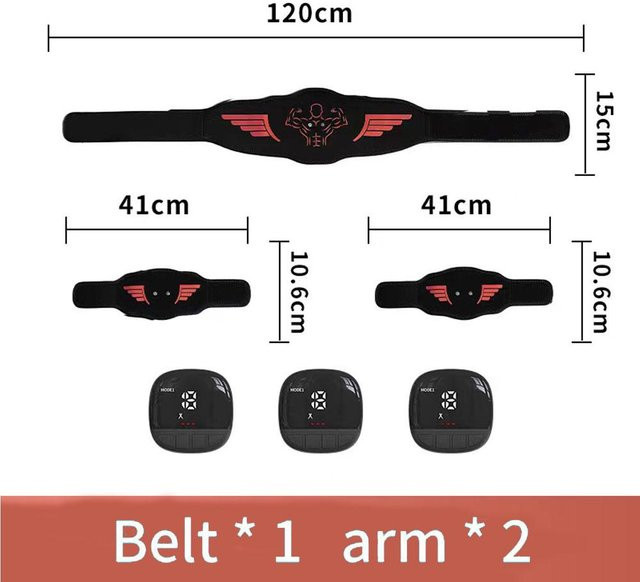 VDGVD EMS Muskelstimulator Bauchtrainer in Schwarz für Bauch, Arme und Beine zur Fettverbrennung und Fitness im Home Gym - Bild 1