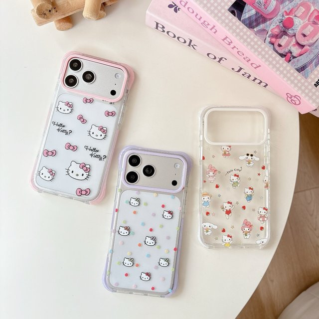 Sanrio Hello Kitty Handyhülle mit Kristall-Glitzer-Pulver in Lila für iPhone 17 16 15 Pro Max, stoßfeste Schutzhülle - Bild 1