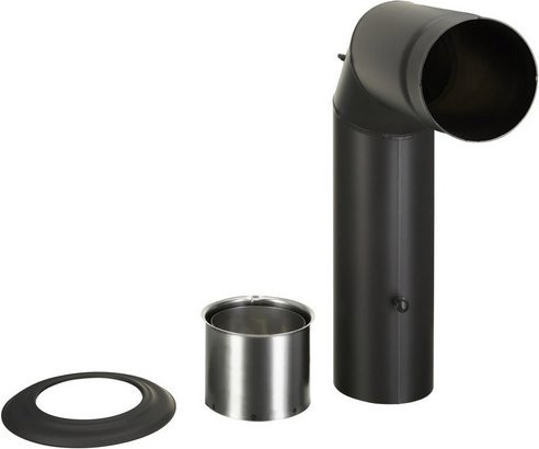 FIREFIX Winkelrauchrohr aus Stahl in Schwarz, Durchmesser: 15 cm, Länge: 45 cm - Bild 1