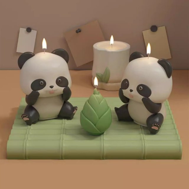 LONTL 3D Shy Panda Silikonform für Kerzen, Seife, Gips und Harz zur DIY Dekoration - Bild 1