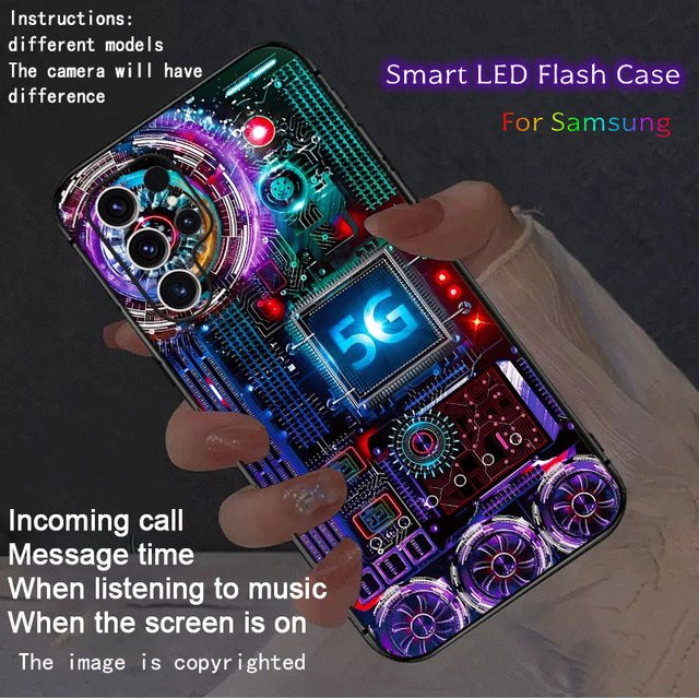 Leuchtende LED Handyhülle für Samsung Galaxy S26 S25 S24 S23 Ultra M14 M15 M55 M56 A16 in Multicolour - Bild 1