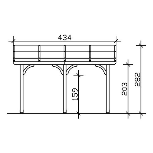 Skanholz Terrassenüberdachung Venezia aus Leimholz Eiche hell mit Polycarbonat-Dach B/T/H: 434 x 239 cm - Bild 3
