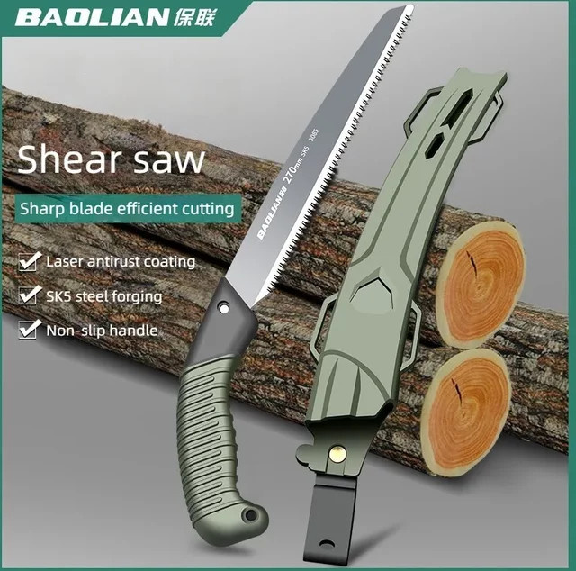 Ergonomische klappbare Handsäge von Baolian mit rutschfestem Griff zum Schneiden von Holzzweigen für Camping, Wandern und Gartenarbeit - Bild 1