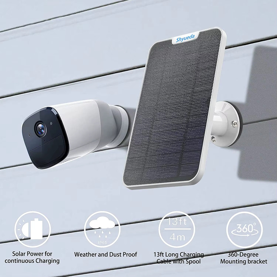 4W Solarpanel in Schwarz kompatibel mit Eufycam 2, 2 Pro, 2C, 2C Pro, E, SoloCam E20 und E40 mit 4m Stromkabel - Bild 5