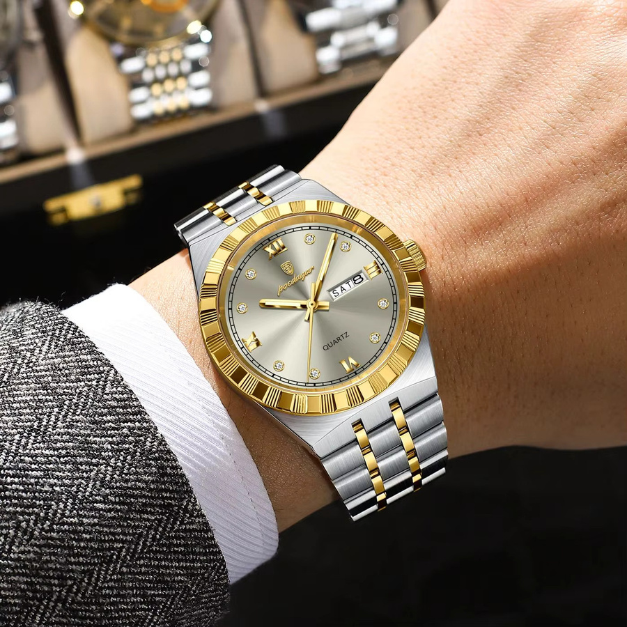 POEDAGAR Armbanduhr Quarz, Edelstahl, Herren - Bild 6