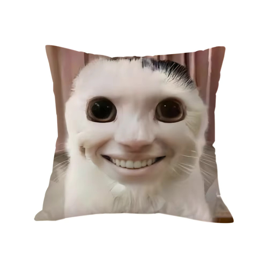 Beast Kingdom Lustiger Katzen Meme Kissenbezug aus Plüsch, quadratisch, Mehrfarbig, B/T/H: 30 x 30 x 30 cm - Bild 4