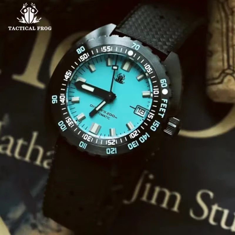 Tactical Frog Taucheruhr, Automatik, Saphirglas, 20 ATM, Herren, Blau - Bild 4