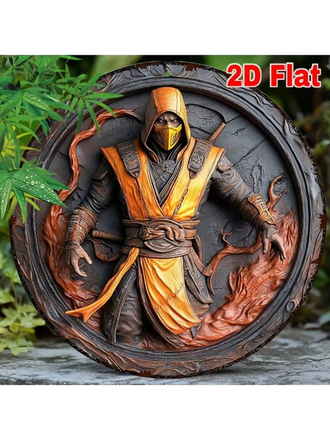 Rundes Metallschild CIFBUY im Vintage-Kampfdesign als Wanddekoration, Mehrfarbig, Durchmesser: 20 cm - Bild 4