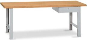 Kraftwerk Werkbank mit 1 Schublade in Braun, B/T/H: 200 x 84 x 70 cm - Bild 1