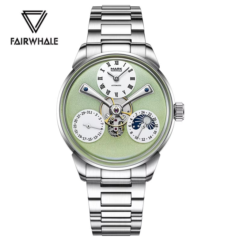 Mark Fairwhale Automatik-Armbanduhr, Mondphase, Datum, Edelstahl, Herren - Bild 4