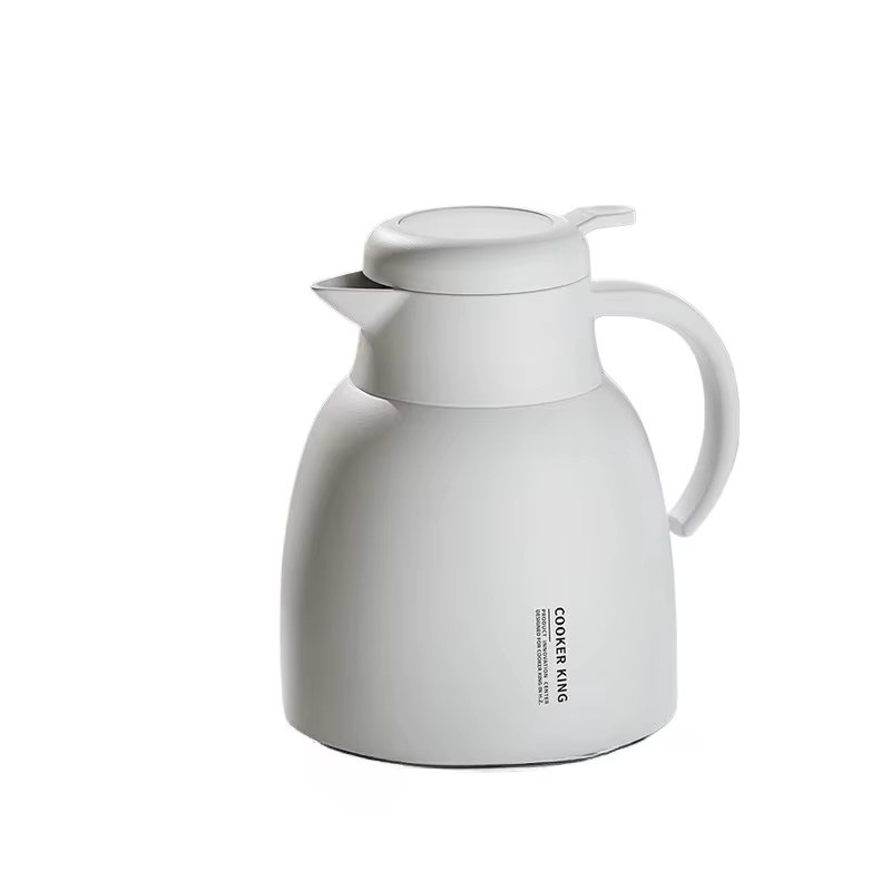 COOKER KING Thermokanne mit Glas-Isoliertopf und Griff in Blau-Weiß - Bild 3