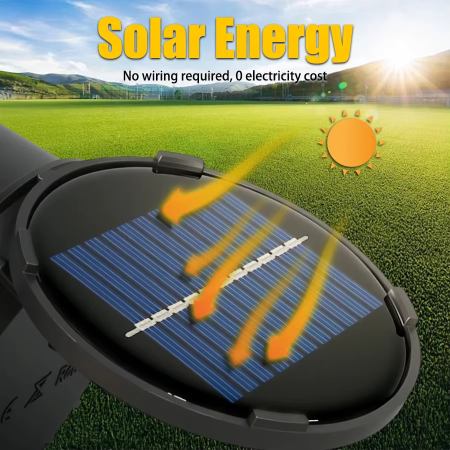 Heinast LED Solar Spot Lichter IP65 Wasserdicht, Schwarz, Einstellbare Helligkeit für Garten und Hof - Bild 5