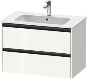 Duravit Waschtischunterschrank Ketho.2 in Weiß Hochglanz, wandhängend mit 2 Schubladen, B/T/H: 81 x 48 x 55 cm - Bild 1
