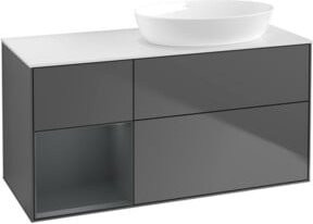V&B Waschtischunterschrank Finion in Anthrazit mit Regal, Breite: 120 cm, Tiefe: 50,1 cm, Höhe: 50,1 cm - Bild 1