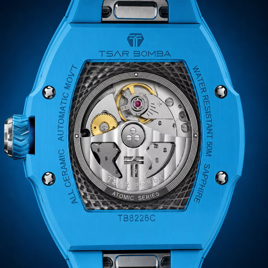 TSAR BOMBA Automatik-Armbanduhr, Keramik, Saphirglas, Schwarz, Herren - Bild 4