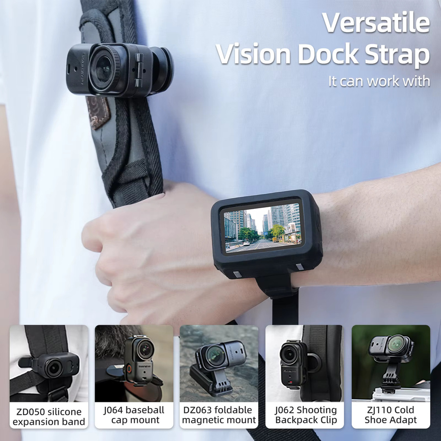 DJI Osmo Nano Vision Dock Silikonarmband Schutzhülle in Schwarz, stoßfeste Anti-Scratch Abdeckung für Handgelenkhalterung - Bild 4