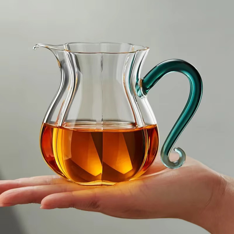 Pyrex Japanisches Tee-Ei aus transparentem Glas in Grün mit Klebebandgriff für Kung-Fu-Teetassen - Bild 1