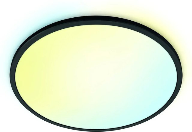 WiZ SuperSlim LED-Deckenleuchte Tunable White, Schwarz, Durchmesser: 55 cm - Bild 1