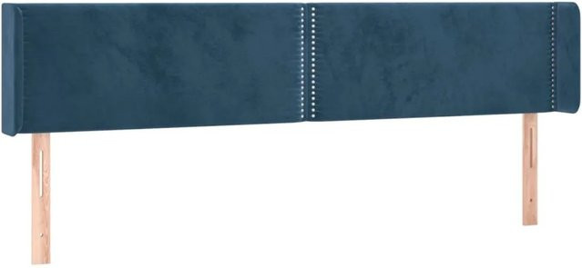 vidaXL LED Kopfteil aus Samt in Dunkelblau mit USB-Ladeport und integrierter Beleuchtung, B: 203 cm, T: 16 cm, H: 78-88 cm - Bild 1