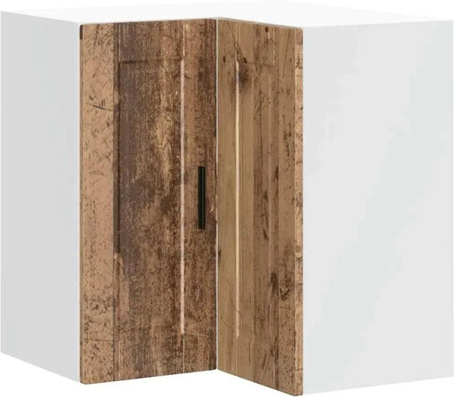 vidaXL Küchen-Eckhängeschrank Porto in brauner Altholz-Optik, Wandmontage mit Scharniertüren, B/T/H: 60,0 x 57,0 x 57,0 cm