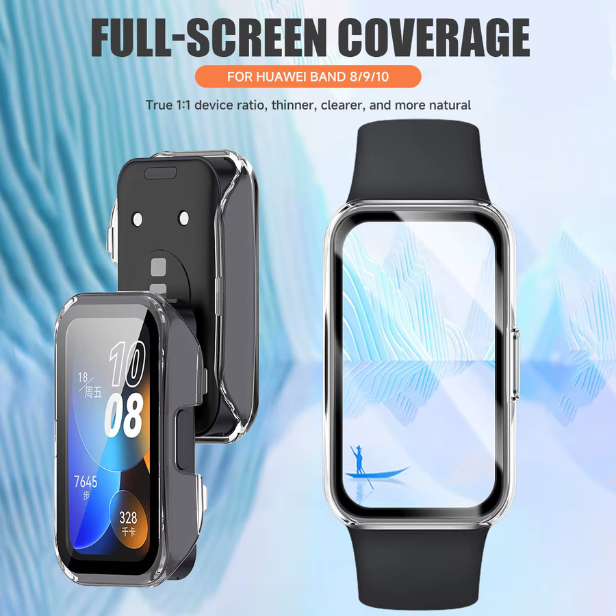 FancyWrist Hülle für Huawei Band 10 9 8, PC-Gehäuse, gehärtetes Glas, NFC, Unisex - Bild 3