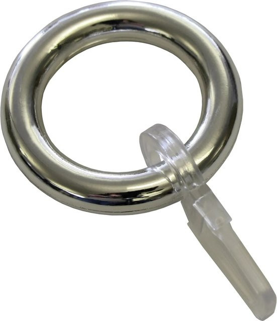 Gardinia Gardinenringe für Vitragen- und Caféhausstangen in Silber, 10er Pack - Bild 1