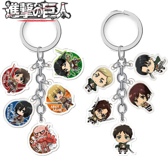 Bandai Attack on Titan, Anime-Schlüsselanhänger, doppelseitig, 1 Set - Bild 1