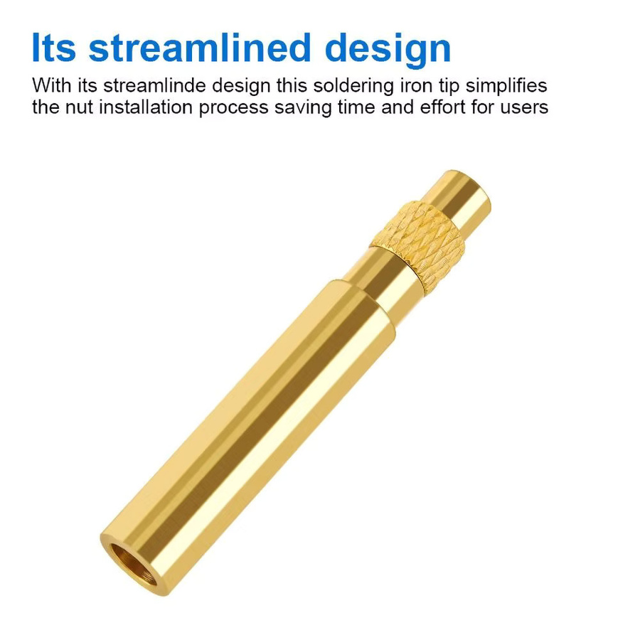 Ersa Universal 936 T12 Lötkolbenspitzen-Set mit Adapter für M2-M8, Messing Heißluft-Einsatzmutter-Spitzen für Innen- und Außengewinde, Farbe: Gold - Bild 1