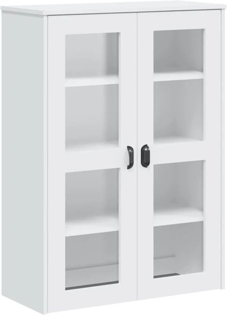 vidaXL Aufsatz für Highboard VIKEN in Weiß, Holzwerkstoff mit Glas und Kunststoff, B/T/H: 110 x 35 x 80 cm - Bild 1