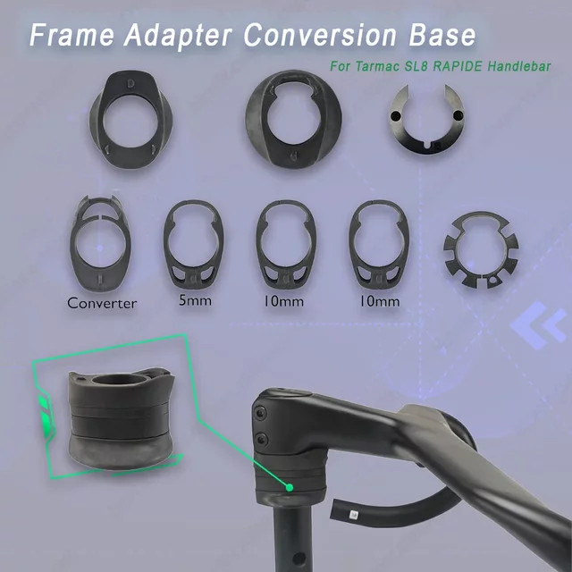 ULLICYC Lenkeradapter für SL8 Rennrad Cockpit zur Konvertierung von runden Steuerrohr Rahmen, Schwarz - Bild 1