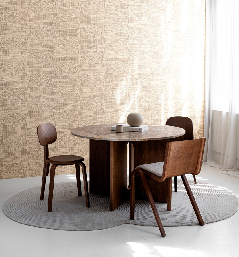 Arte International Tapete Cupula in Beige mit abstraktem geometrischem Design aus Vinyl - Bild 1